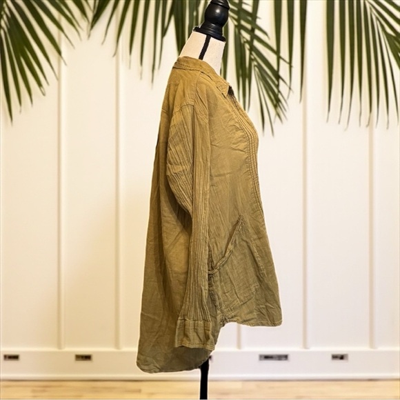 FREE PEOPLE FP One Penny Waverly Tunic – Khaki Green Flowy Boho Estimated Small - Picture 3 of 15